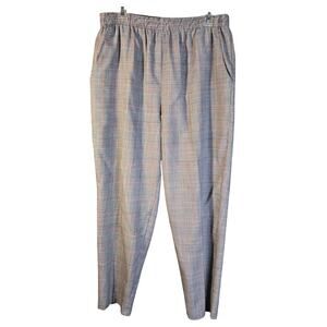 18W Glen Check/Plaid Black/White/Red Patterned Pull On Pants/Trousers [0456]